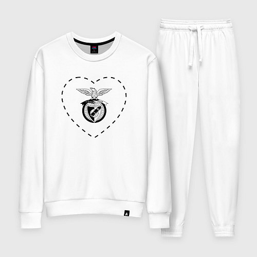 Женский костюм Лого Benfica в сердечке / Белый – фото 1