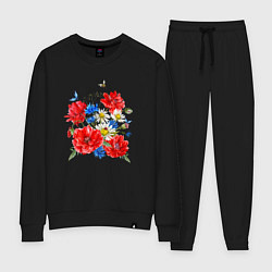 Женский костюм Летний букет мак василек ромашка цветы лето