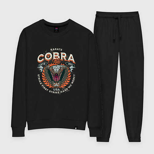 Женский костюм Кобра Кай - логотип с Коброй Cobra Kai Logo / Черный – фото 1
