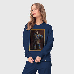Костюм хлопковый женский Портрет Робаута Жиллимана в раме, цвет: тёмно-синий — фото 2