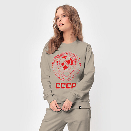 Женский костюм Герб СССР: Советский союз / Миндальный – фото 3