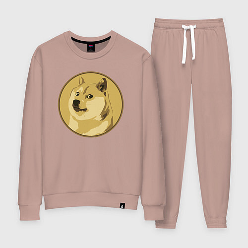 Женский костюм Пёсик Доге в круге / Пыльно-розовый – фото 1