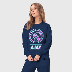 Костюм хлопковый женский Ajax FC в стиле glitch, цвет: тёмно-синий — фото 2