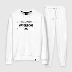 Костюм хлопковый женский Watch Dogs gaming champion: рамка с лого и джойсти, цвет: белый