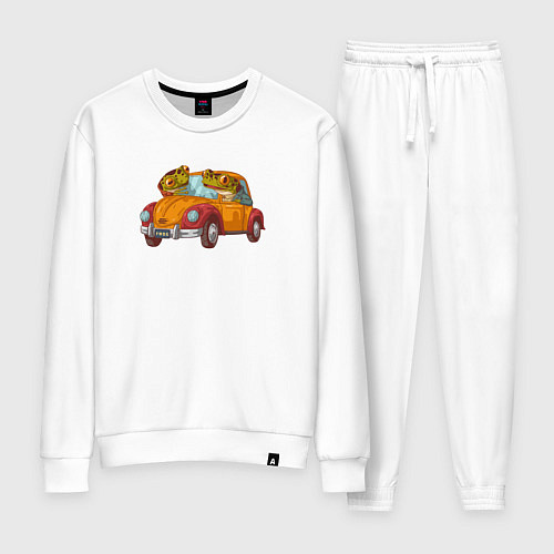 Женский костюм Лягухи на ретро-автомобиле / Белый – фото 1