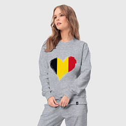 Костюм хлопковый женский Сердце - Бельгия, цвет: меланж — фото 2