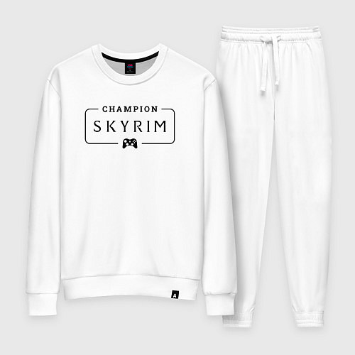 Женский костюм Skyrim gaming champion: рамка с лого и джойстиком / Белый – фото 1