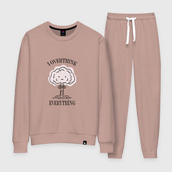Костюм хлопковый женский I Overthink Everything, цвет: пыльно-розовый