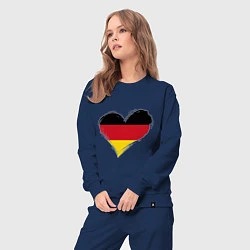 Костюм хлопковый женский Сердце - Германия, цвет: тёмно-синий — фото 2