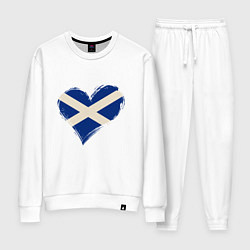 Костюм хлопковый женский Сердце - Шотландия, цвет: белый