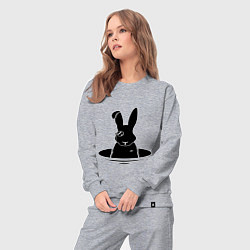 Костюм хлопковый женский Кролик с моноклем, цвет: меланж — фото 2