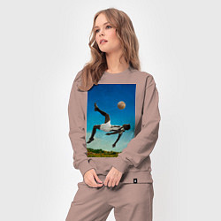 Костюм хлопковый женский Удар Пеле, цвет: пыльно-розовый — фото 2