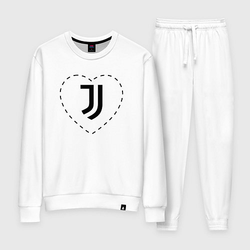 Женский костюм Лого Juventus в сердечке / Белый – фото 1