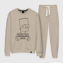 Костюм хлопковый женский Simpson, Bart, Springfield, 159736, цвет: миндальный