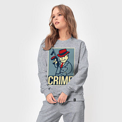 Костюм хлопковый женский Vault crime boy, цвет: меланж — фото 2