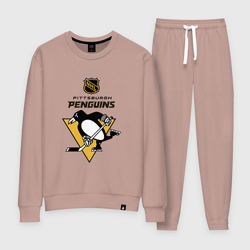 Женский костюм Питтсбург Пингвинз НХЛ логотип / Пыльно-розовый – фото 1
