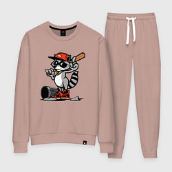 Женский костюм Крутой енот с бейсбольной битой