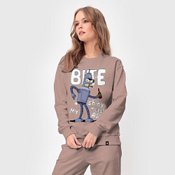 Костюм хлопковый женский Bender shiny ass, цвет: пыльно-розовый — фото 2