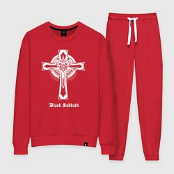 Костюм хлопковый женский Black sabbath крест, цвет: красный