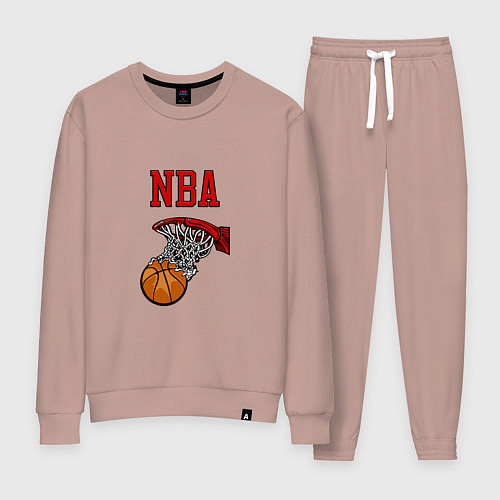 Женский костюм Basketball - NBA logo / Пыльно-розовый – фото 1