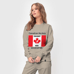 Костюм хлопковый женский Федерация хоккея Канады, цвет: миндальный — фото 2