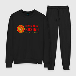 Костюм хлопковый женский Lets get boxing, цвет: черный
