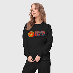 Костюм хлопковый женский Lets get boxing, цвет: черный — фото 2