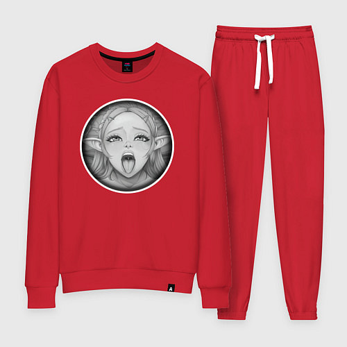 Женский костюм Ахегао эльфийка / Красный – фото 1