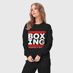 Костюм хлопковый женский Boxing cnockout skills light, цвет: черный — фото 2