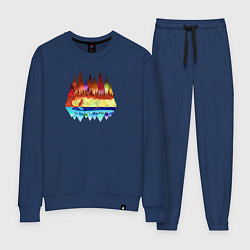 Костюм хлопковый женский Акварельная Лиса, цвет: тёмно-синий