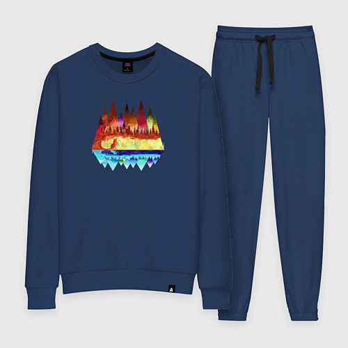 Женский костюм Акварельная Лиса / Тёмно-синий – фото 1