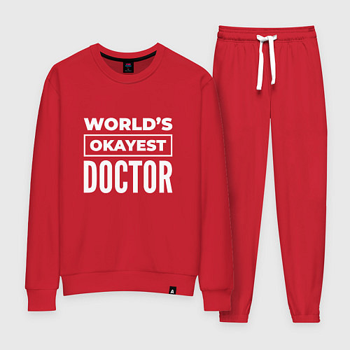 Женский костюм Worlds okayest doctor / Красный – фото 1