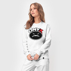 Костюм хлопковый женский Onyx - black logo, цвет: белый — фото 2