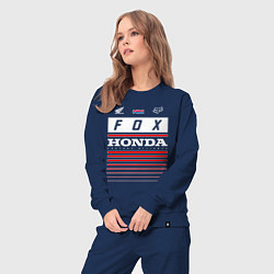 Костюм хлопковый женский Honda racing, цвет: тёмно-синий — фото 2