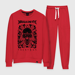 Костюм хлопковый женский Megadeth Thirteen, цвет: красный
