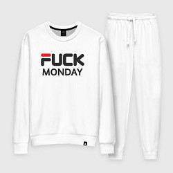 Костюм хлопковый женский Fuck monday, anti-brand, fila, цвет: белый