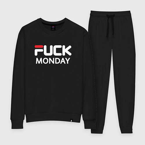 Женский костюм Fuck monday, fila, anti-brand / Черный – фото 1