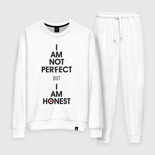 Женский костюм I am not perfect - but I am honest / Белый – фото 1