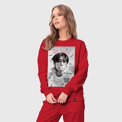 Костюм хлопковый женский Lee Know Stray Kids, цвет: красный — фото 2