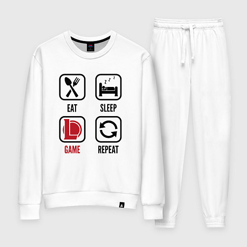 Женский костюм Eat - sleep - League of Legends - repeat / Белый – фото 1