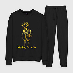 Костюм хлопковый женский Monkey D Luffy Gold, цвет: черный