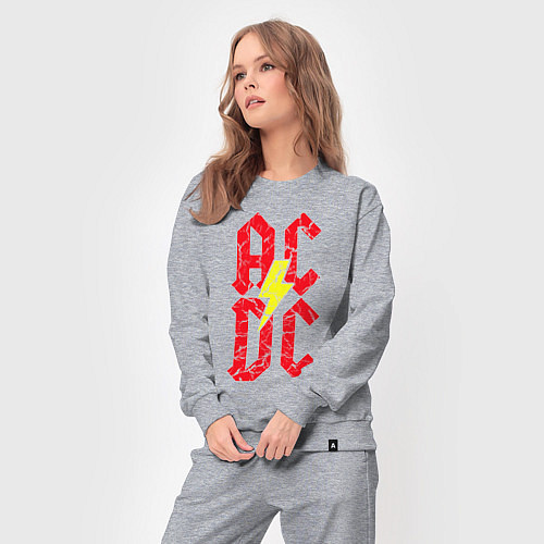 Женский костюм AC DC logo / Меланж – фото 3