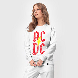 Костюм хлопковый женский AC DC logo, цвет: белый — фото 2