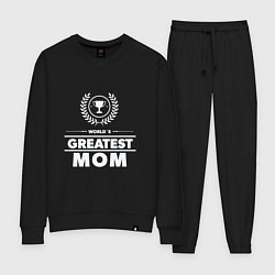 Костюм хлопковый женский Greatest Mom, цвет: черный