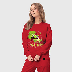 Костюм хлопковый женский Nutty - candy kills, цвет: красный — фото 2