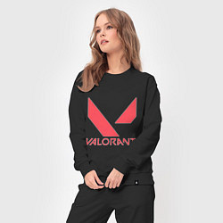 Костюм хлопковый женский Valorant - logo, цвет: черный — фото 2