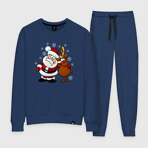 Женский костюм Санта и олень / Тёмно-синий – фото 1