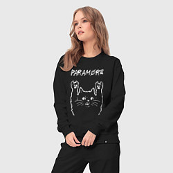 Костюм хлопковый женский Paramore рок кот, цвет: черный — фото 2