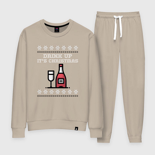 Женский костюм Drink up its Christmas / Миндальный – фото 1