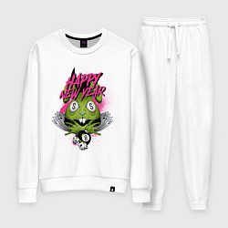 Костюм хлопковый женский Green rabbit Happy new year, цвет: белый